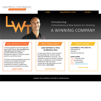 Website Design: Lead Without a Title Global Inc
