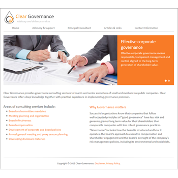 Website Design: Clear Governance