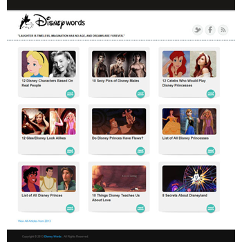 Website Design: Disney Words