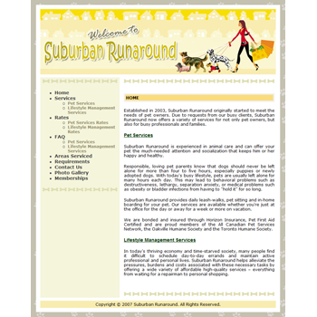Website Design: Suburban Runaround